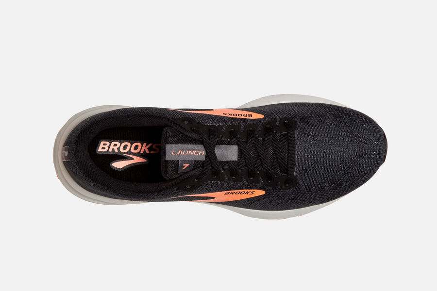 Brooks Running Shoes Womens Black/Orange - Launch 7 Road - 3709-MZESD